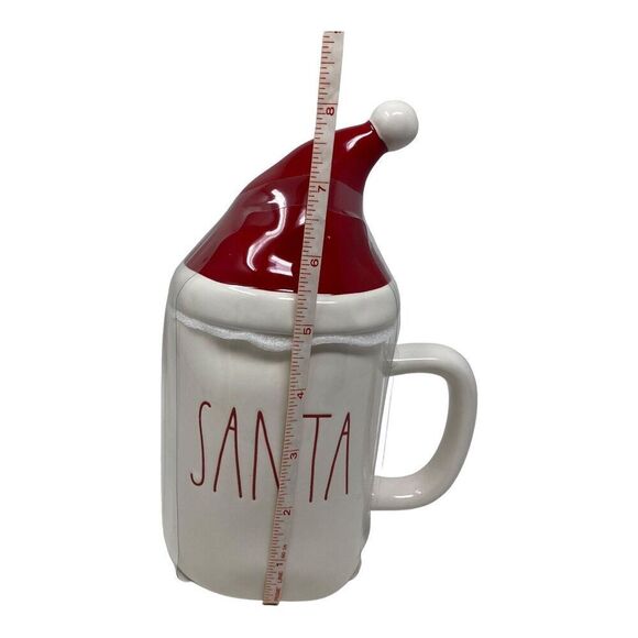2 Rae Dunn Holiday Christmas “Santa” Mug With Red Hat‎ Topper LL Elf Novelty Tea - Picture 5 of 6